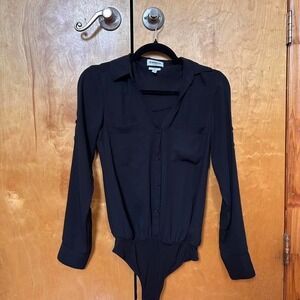 Black Portofino Blouse Bodysuit
